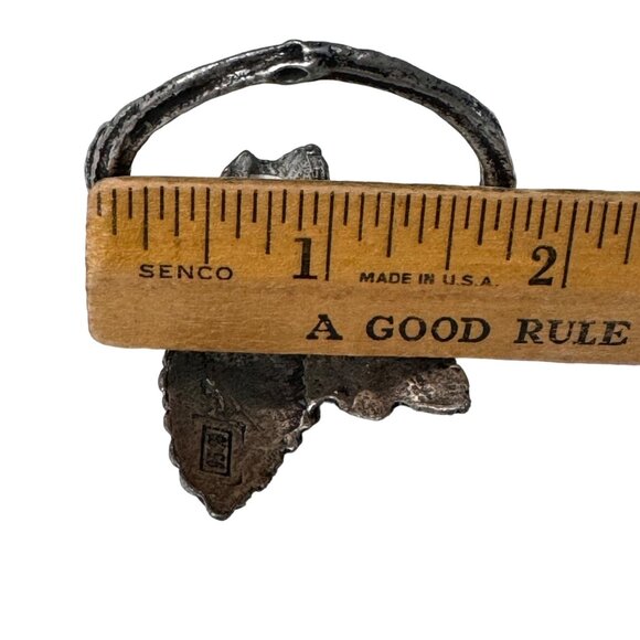 Vintage 95% Genuine Pewter Grape Vine Napkin Rings Set Of 2 Holiday Home Decor - Picture 5 of 12